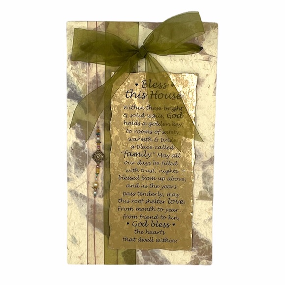 Dexsa Bless This Home Wall Decor, Gold, Green - Picture 5 of 5